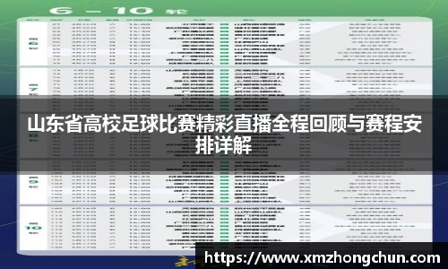 山东省高校足球比赛精彩直播全程回顾与赛程安排详解